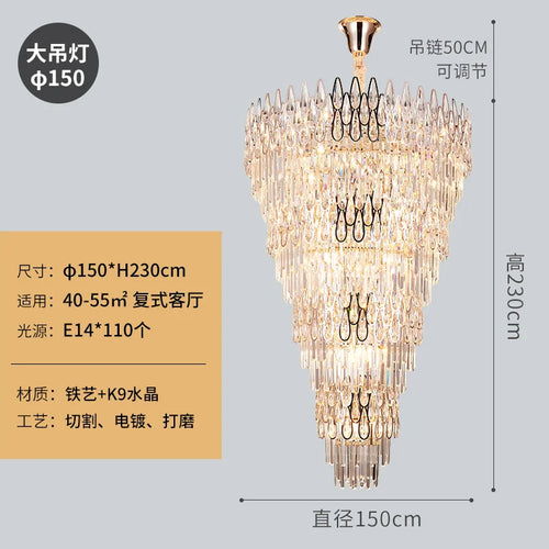 lustre en cristal pour un éclairage élégant et moderne - vue 8 sur 10
