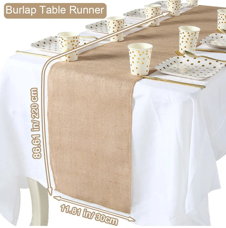 Rustic country style linen table runner - vue 8 sur 11