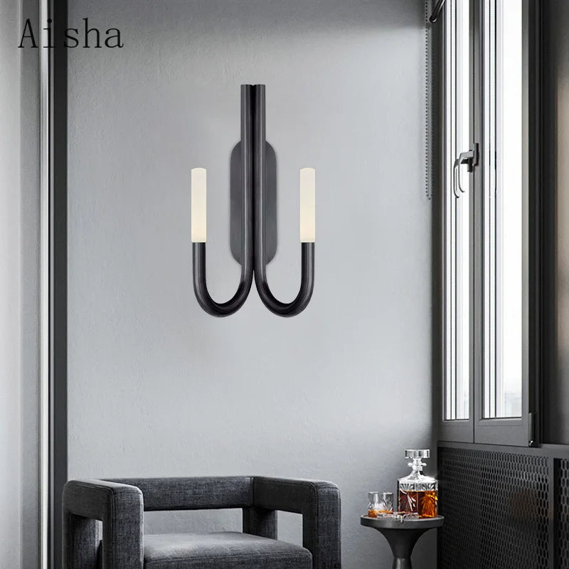 Nordic retro double head decorative wall light
