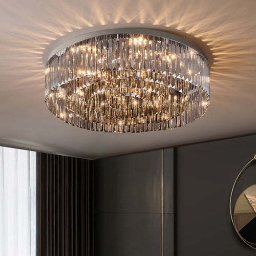 High-end designer crystal ceiling light for elegant interiors - vue 3 sur 9