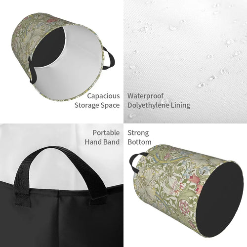 floral foldable laundry basket for baby toy storage - vue 11 sur 30