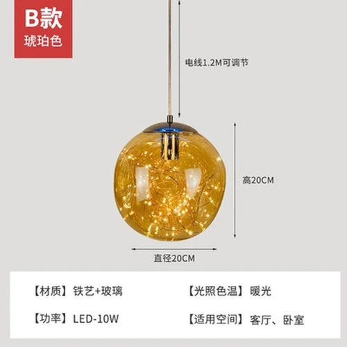 Nordic glass star chandelier for modern decor - vue 18 sur 24