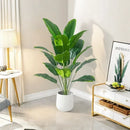 Artificial banana tree and tropical palm plants for festive decoration