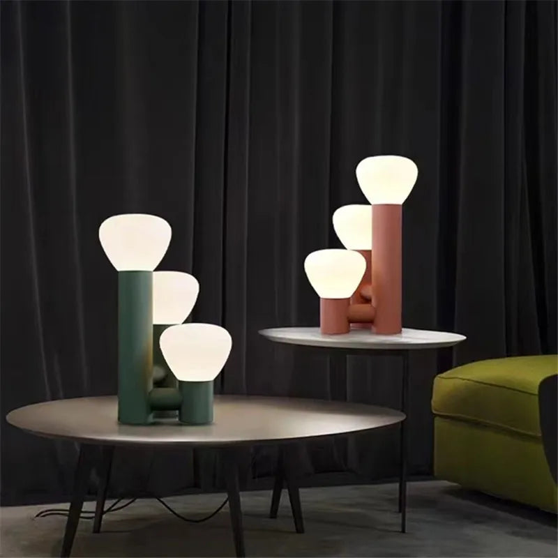 Coloured glass table lamp for interior decoration