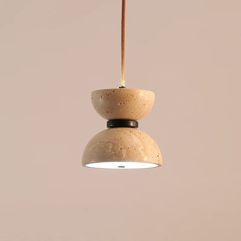 Retro natural stone pendant light with creative Nordic LED lighting
