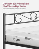 VASAGLE Single Bed Frame, Metal Bed Frame, Fits 90 x 190 cm Mattress, Easy Assembly, for Small Spaces, Guest Room, Black