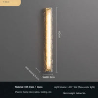 Modern glass LED wall light for interiors