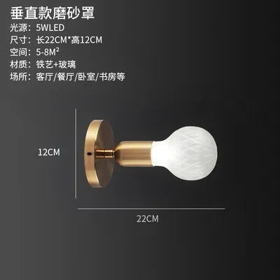 Modern decorative glass LED wall light for indoor use