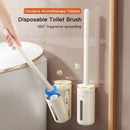 Disposable cleaning brush with long handle and replaceable head