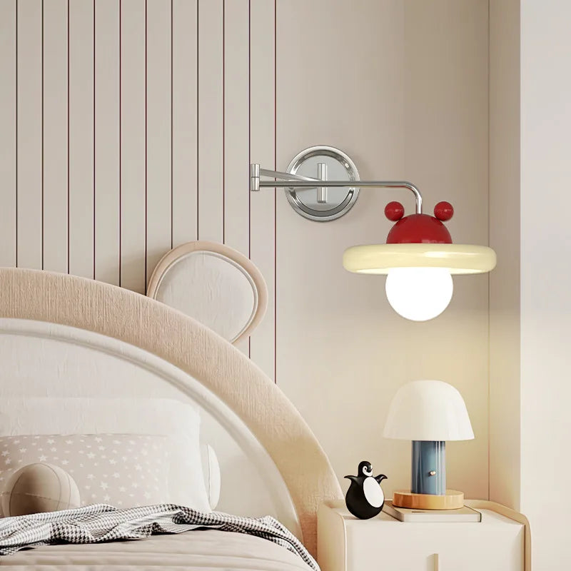 Modern foldable swing arm wall light for reading and office