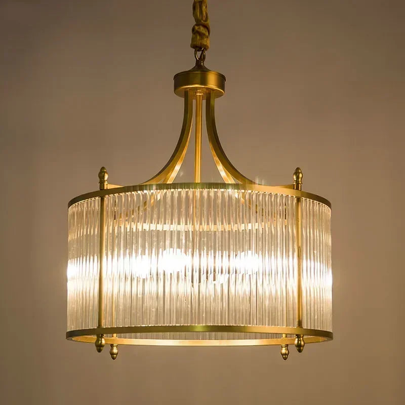 Modern glass and golden copper ceiling light for elegant interiors - vue 4 sur 12