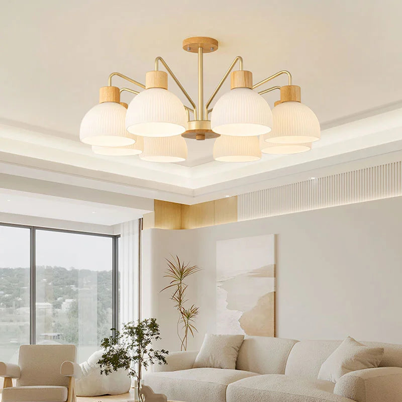 Modern wooden chandelier for elegant and contemporary interior decor