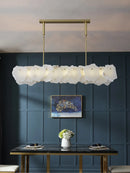 Natural marble and copper chandelier for elegant interior decoration