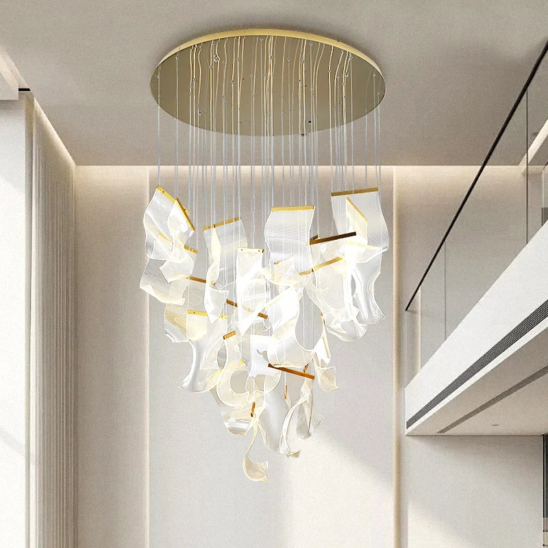 Modern LED pendant light profiled acrylic design