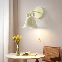 Horn-shaped wall light with LED switch