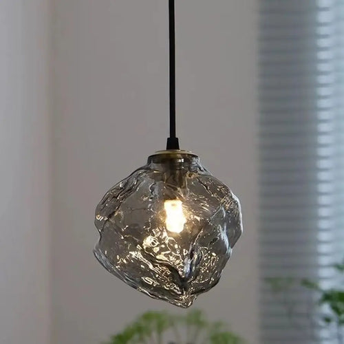 Smoked glass chandelier modern lighting for kitchen and bar - vue 2 sur 9
