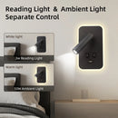 wall light with switch and rotating USB port