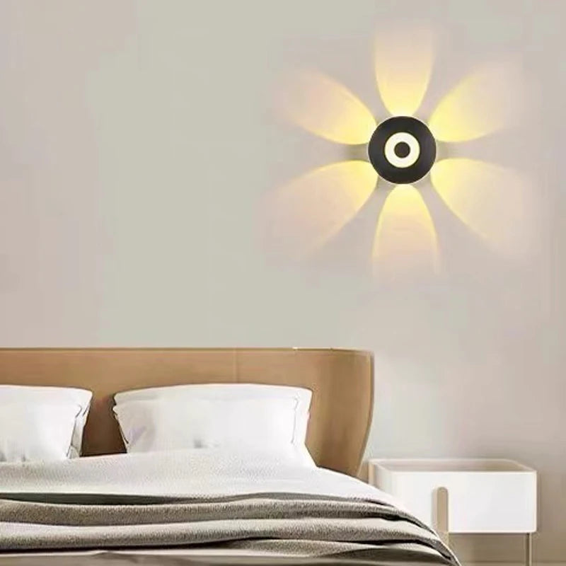 Hemisphere four-way up and down LED wall light 4W for bedside, hallway, home, balcony or garden