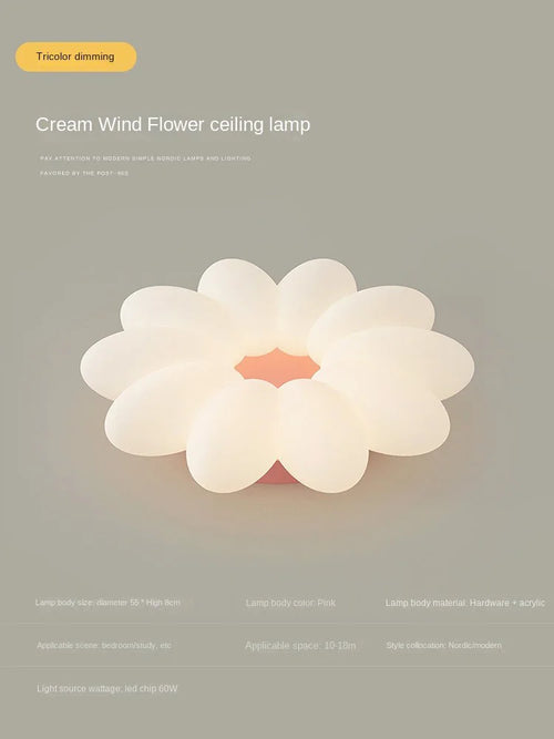 plafonnier led fleurs pour chambre d enfant trois couleurs lumière - vue 11 sur 10