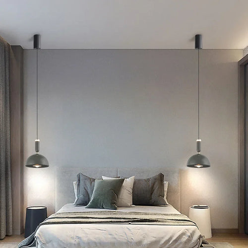 Nordic LED pendant light with adjustable height for home decoration, dining room, living room, bedroom, bedside lighting - vue 5 sur 14