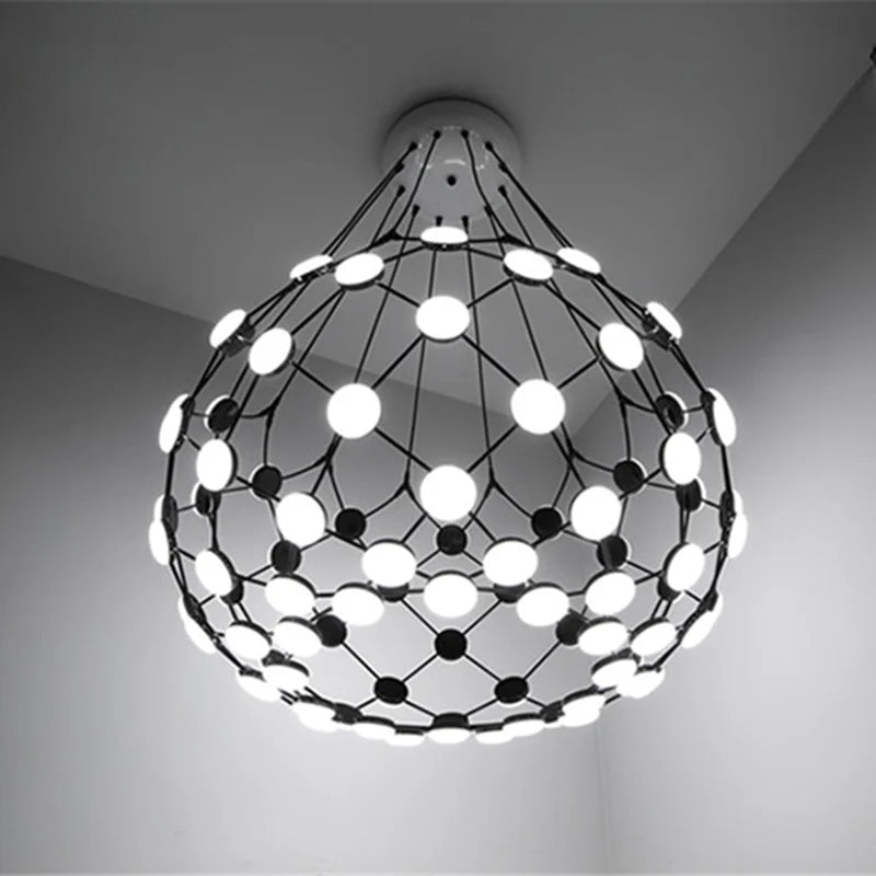 Postmodern creative black and white chess piece pendant LED chandelier for dining and living room