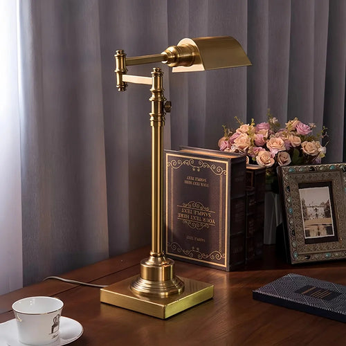 Retro industrial style bronze desk lamp for work - vue 2 sur 8