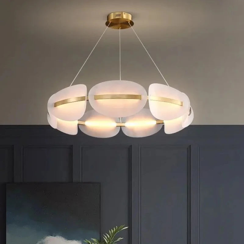 Nordic leaf design acrylic chandelier