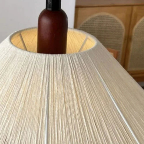 Hemp rope and wood pendant light new style - vue 6 sur 7