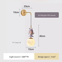 Modern angel wall light for children's bedroom decor