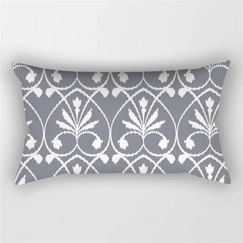 Decorative grey geometric cushion cover for bedroom or living room