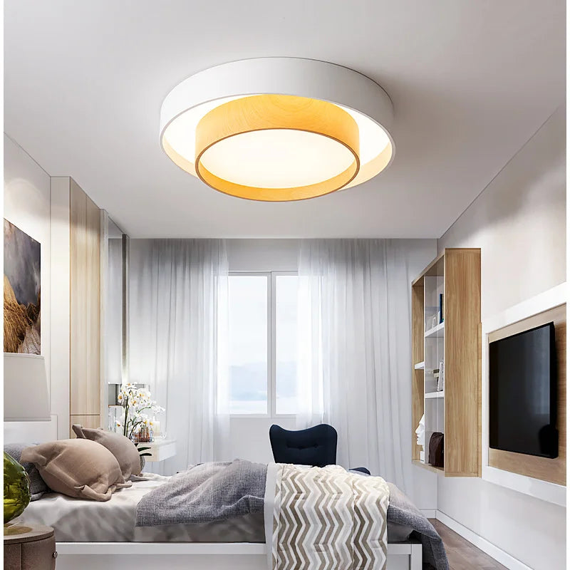 simple wooden LED ceiling light for entrance and hallway
