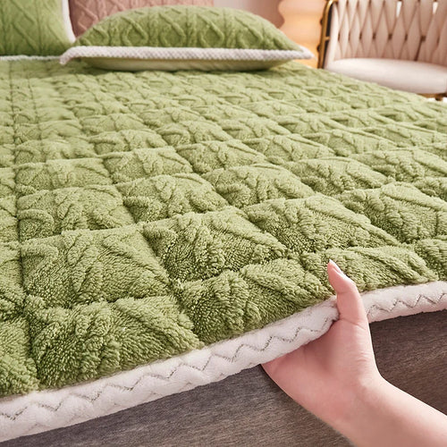 soft winter lambskin velvet mattress topper for students - vue 10 sur 12