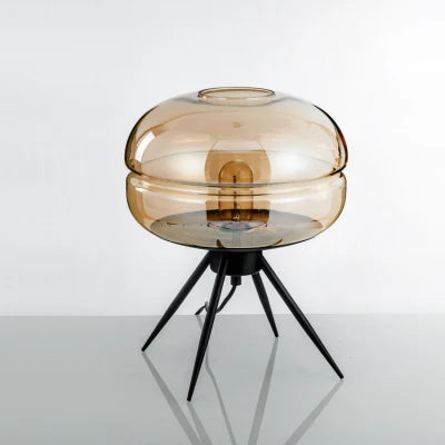 Modern nordic glass LED table lamp for night-time decoration - vue 10 sur 10