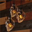 American loft retro LED skull wine bottle pendant light