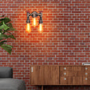Vintage steampunk iron wall light with water pipe