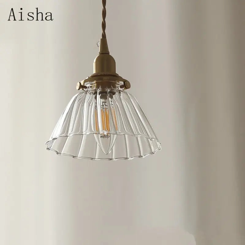 Retro glass and brass pendant light for creative interiors - vue 3 sur 10