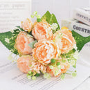 Artificial silk peony and hydrangea bouquet for wedding and home decoration