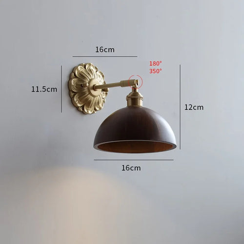 Iwhd walnut wood LED decorative nordic wall light - vue 10 sur 23