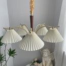 Nordic retro pendant light with pleated fabric shade decorative lamp