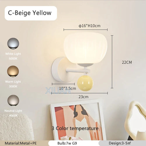 Nordic mushroom LED wall light for creative ambience - vue 11 sur 11
