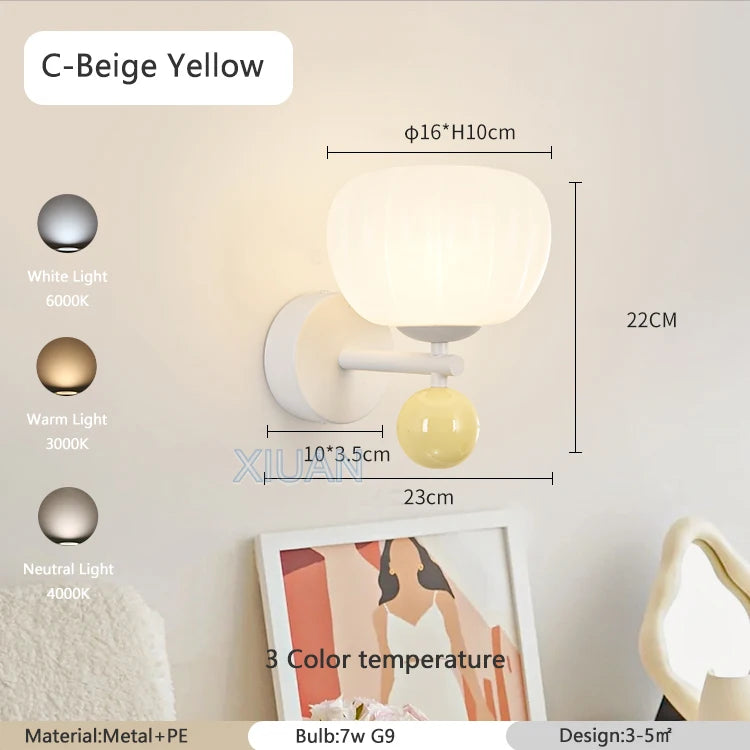 Nordic mushroom LED wall light for creative ambience - vue 10 sur 11