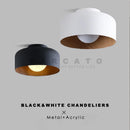 Nordic modern walnut wood texture LED ceiling light for bedroom, living room, kitchen, study, hallway, balcony, round G9 chandelier - 8692435976538