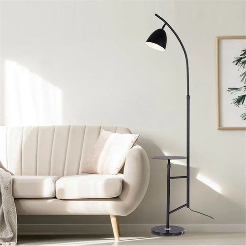 Nordic style iron and marble floor lamp - vue 2 sur 10