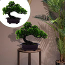 Artificial bonsai pine ornaments for indoor and outdoor decor