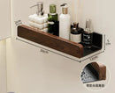 walnut wall shelf for storage and towel rack