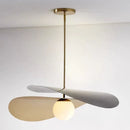 Loft style metal and fabric lotus pendant light