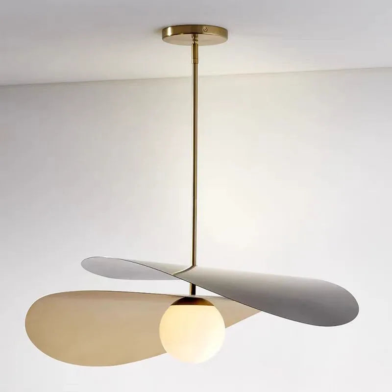 Loft style metal and fabric lotus pendant light - vue 5 sur 7