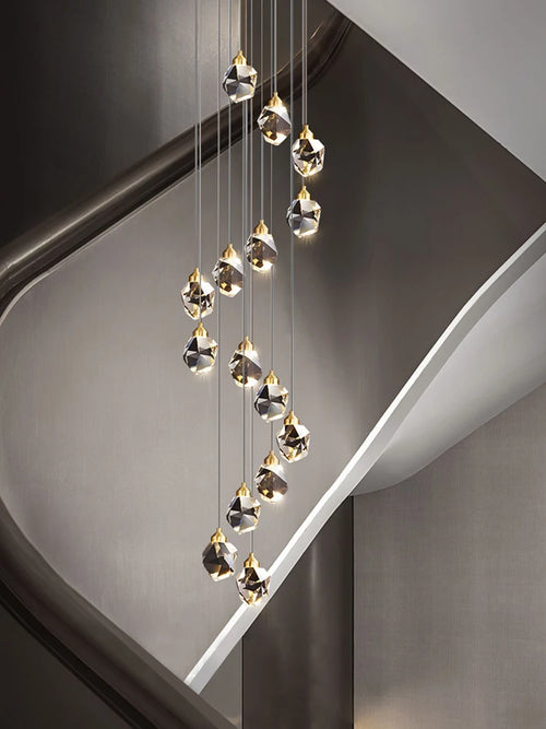 Nordic crystal chandelier loft style for modern interiors - vue 3 sur 15