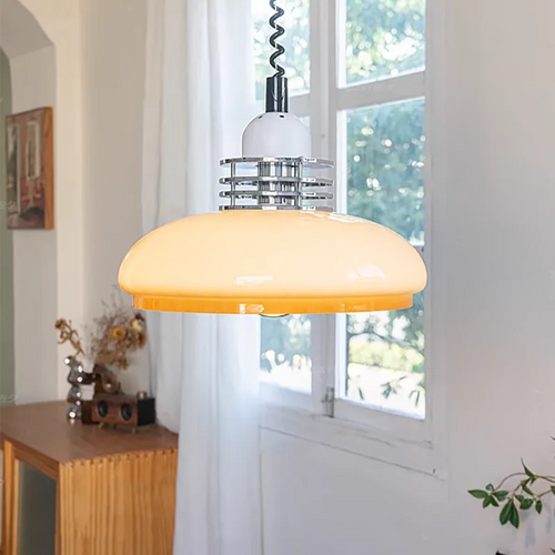 Retro retractable glass pendant light for interior decor - vue 3 sur 7