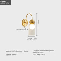 Postmodern copper wall light for interior decoration